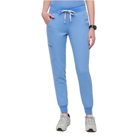 FIGS TECHNICAL SCRUBS ZAMORA CEIL BLUE JOGGERS SIZE MEDIUM TALL - Picture 2 of 15